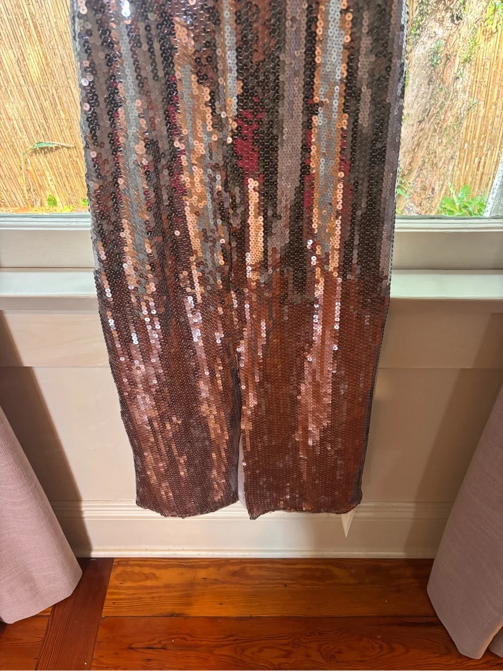 Silver Sequin Slip Dress
